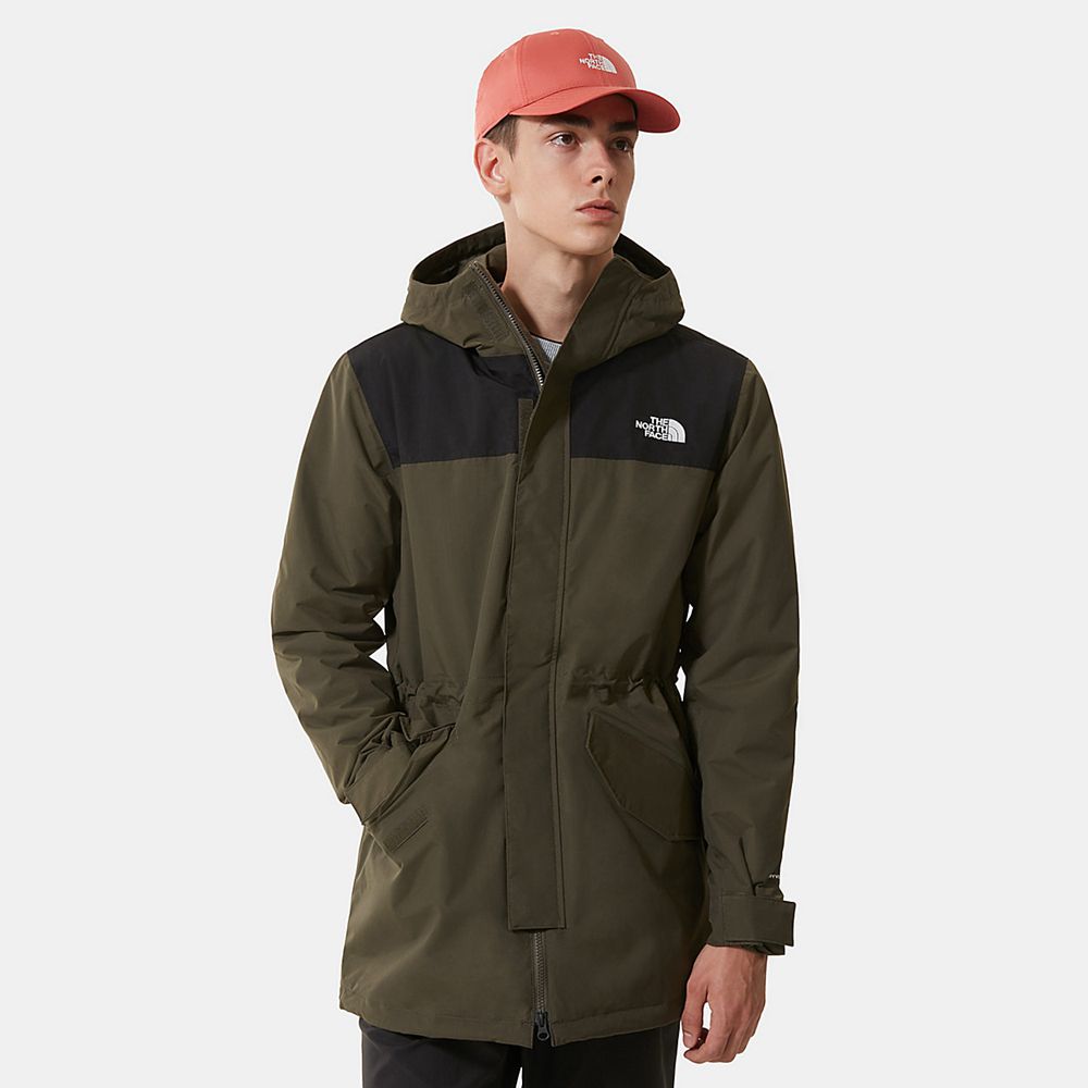 The North Face Parka Mens Australia - The North Face City Breeze Rain Green / Black (BFY-598267)